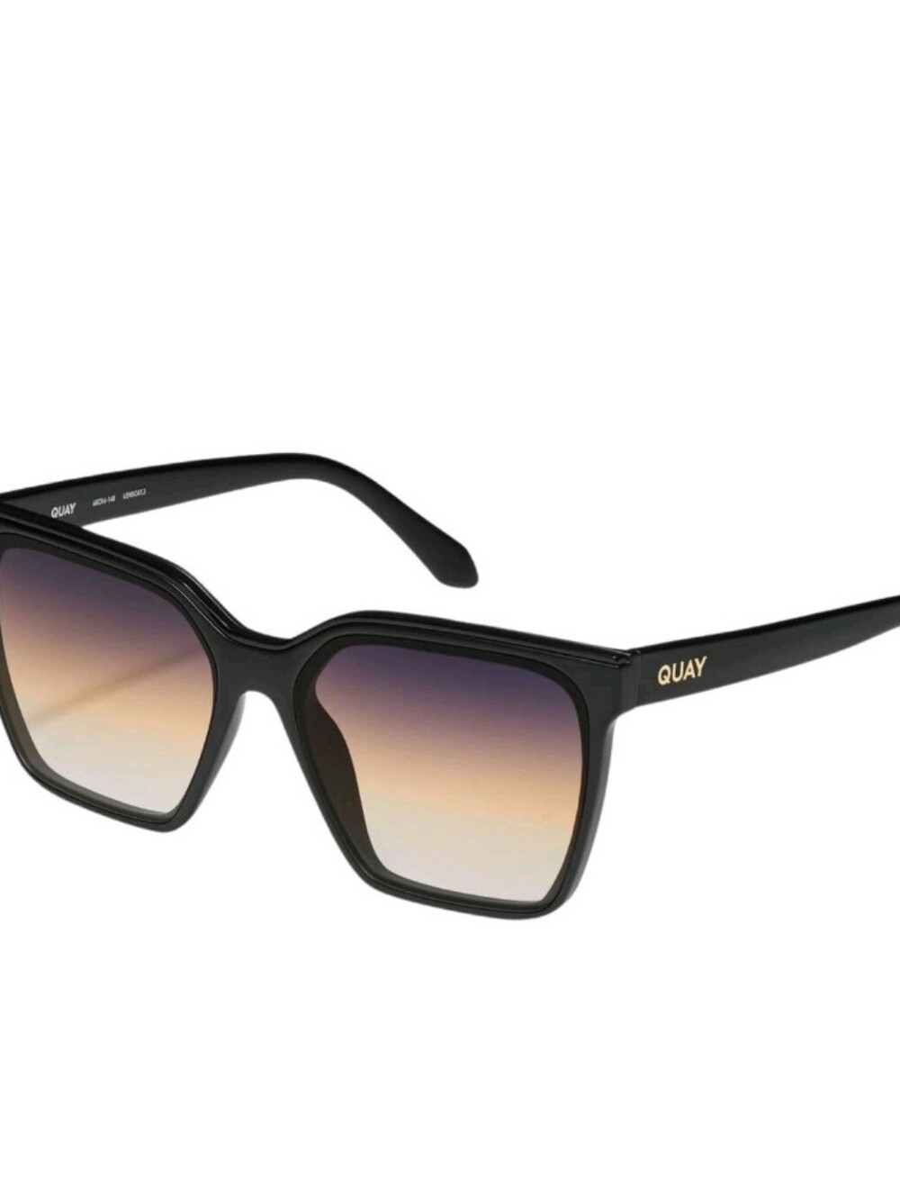 Quay Australia Level Up Square Sunglasses- Black Frame/Dusk Poppy Lens